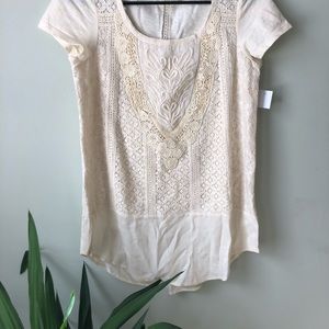 Anthropologie Meadow Rue Crochet Lace Shirt